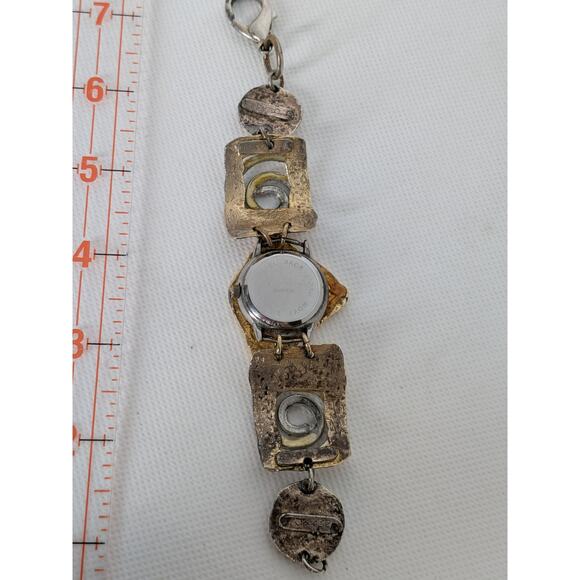 Vintage J Jansen Watch Women Gold Silver Tone Metallic Art Handmade Whimsical 7” - Picture 5 of 6